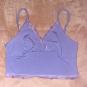 Purple spaghetti strap crop top